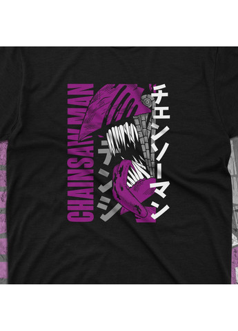 Чорна футболка з принтом людина бензопила - денджи 6 No Brand