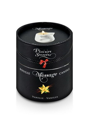 Массажная свеча Vanilla (80 мл) подарочная упаковка, керамический сосуд Plaisirs Secrets (277235180)