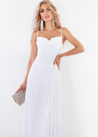 Белое сукнi норма ошатне біле плаття пліссе (5373) Lemanta