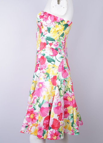 Комбинированное кэжуал платье с юбкой-солнце Ralph Lauren с цветочным принтом