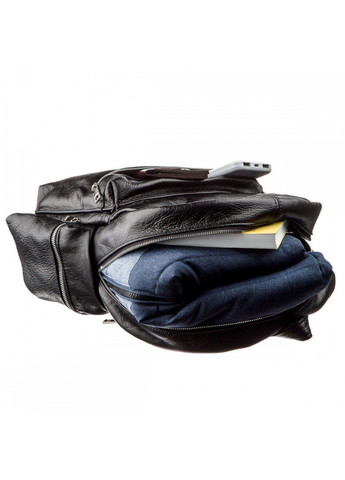 Кожаный чёрный рюкзак 11260 Shvigel (262524199)