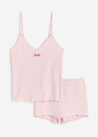 Рожева всесезон піжама з топом і шортами майка + шорти H&M