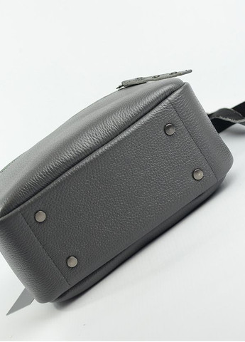 Сумка жіноча сіра маленька із натуральної шкіри з ручкою Serebro (266423754)