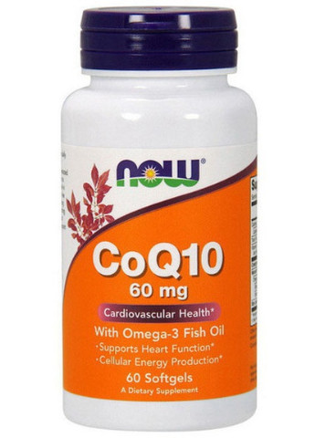 Coenzyme Q10 60 mg With Omega-3 Fish Oil 60 Softgels Now Foods (256724028)
