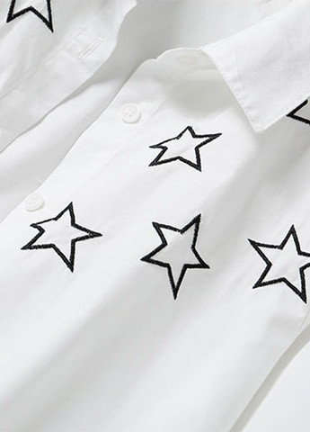 Біла жіноча блуза з вишивкою stars FS