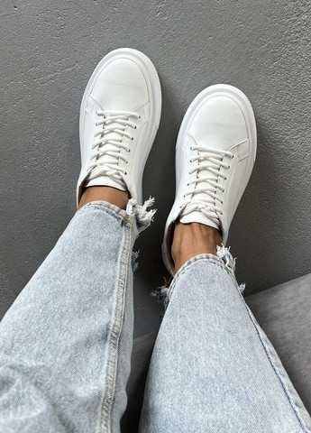 Белые демисезонные классические трендовые женские кожаные кроссовки InFashion Кросівки
