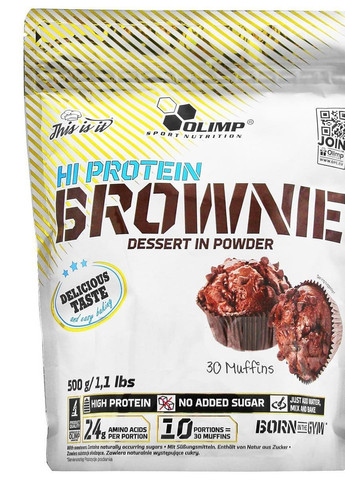 Olimp Nutrition Hi Protein Protein Brownie 500 g /10 servings/ Chocolate Olimp Sport Nutrition (258499174)