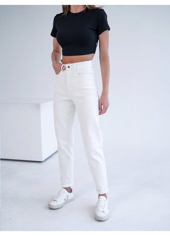 Женские полуприлегающие брюки MOM COTON TWILL Белые Teamv (276249678)
