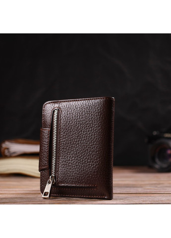 Практичне жіноче портмоне середнього розміру з натуральної шкіри 21808 Коричневе Canpellini (259829952)