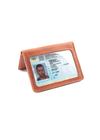 Обложка из натуральной кожи на автодокументы, права, id паспорт с отделами для карт, (Рыжий) LQ 701160 (278649317)