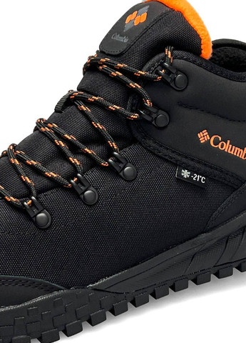Черные зимние мужские кроссовки firebanks mid trinsulate black orange termo -21' (реплика) черные Columbia