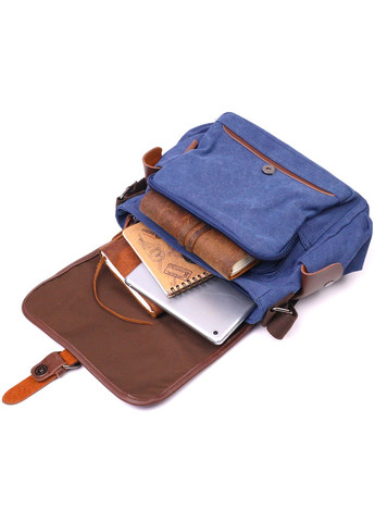 Интересная горизонтальная мужская сумка из текстиля 21250 Синяя Vintage (258267936)
