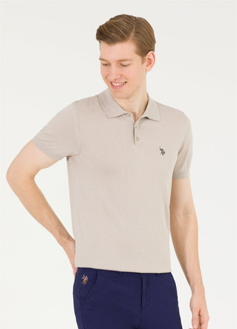 Сіра футболка поло чоловіче U.S. Polo Assn.