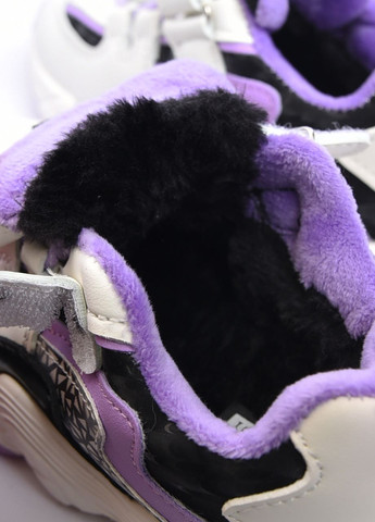 Сиреневые демисезонные кроссовки детские для девочки на искуственном меху сиреневого цвета Let's Shop