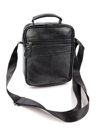 Качественная кожаная сумка мужская с ручкой для ладони KO-021-2 18x22x7-9 Черная JZ (259578222)