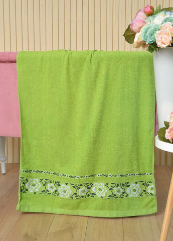 Let's Shop полотенце банное махровое зеленого цвета однотонный зеленый производство - Турция