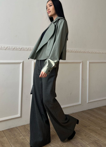 Темно-серые повседневный демисезонные палаццо брюки Jadone Fashion