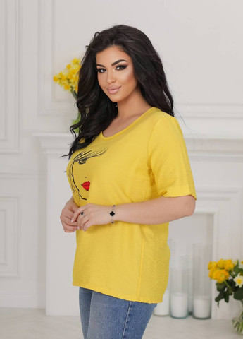 Жовта футболка жіноча колір жовтий р.54/56 431836 New Trend