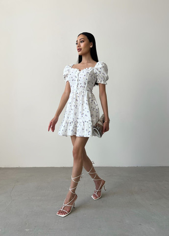 Молочное кэжуал платье Larionoff с цветочным принтом