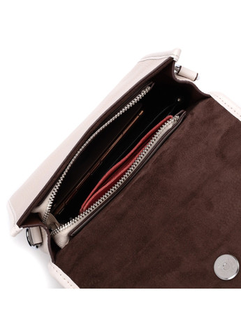 Жіноча шкіряна сумка із напівкруглим клапаном 22258 Біла Vintage (276461779)