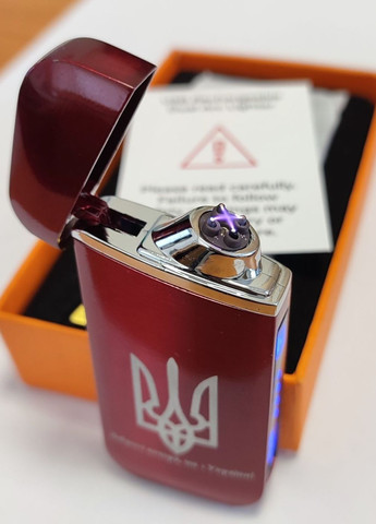Зажигалка подарочная электроимпульсная с сенсорным управлением красный металик No Brand (274276158)