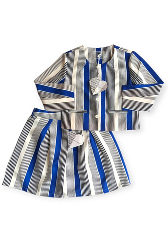 Синий демисезонный костюм для девочки пиджак+юбка tf15174-tf15164 юбочный To Be Too
