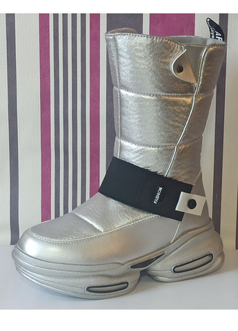 Дитячі зимові черевики чоботи для дівчинки на овчині ТОМ М 9713Е срібні. Розмір 35-22,5см Tom.M (263948571)