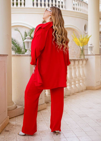 Женский костюм тройка цвета красный р.50/52 437827 New Trend (260072627)