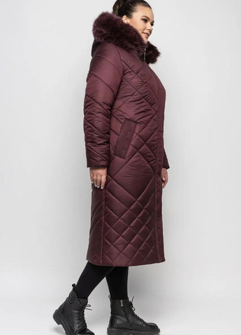 Бордова зимня жіноча куртка великого розміру зимова SK