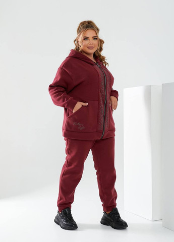 Жіночий теплий спортивний костюм колір бордо р.52/54 443426 New Trend (267085838)
