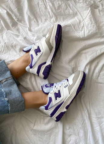 Цветные всесезонные кроссовки 550 white purple, вьетнам New Balance