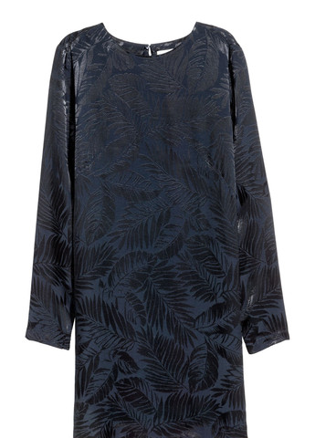Темно-синя кежуал плаття, сукня H&M з квітковим принтом