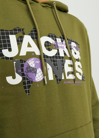 Худи флис,бледно-зеленый с принтом,JACK&JONES Jack & Jones (275124305)