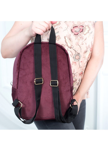 Женский городской вельветовый рюкзак бордового цвета среднего размера повседневный No Brand (258591265)