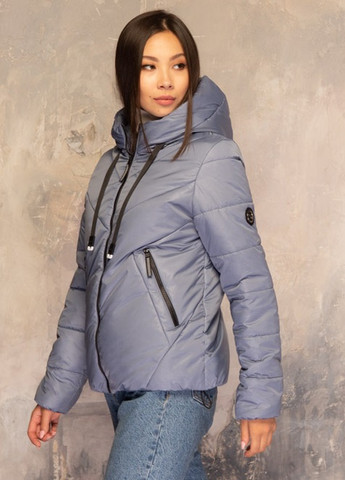 Блакитна демісезонна жіноча куртка весняна великого розміру SK