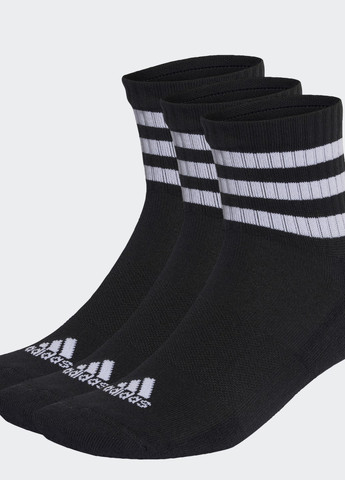 Три пари шкарпеток 3-Stripes Cushioned Sportswear Mid-Cut adidas (259636943)