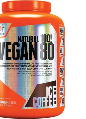 Vegan 80 2000 g /57 servings/ Ice Coffee Extrifit (257079458)