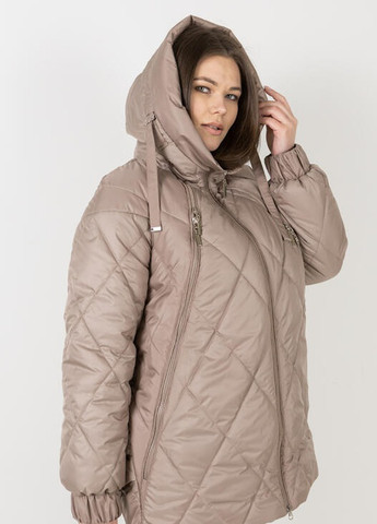 Світло-коричнева демісезонна жіноча демісезонна куртка DIMODA Демісезонна жіноча куртка від українського виробника