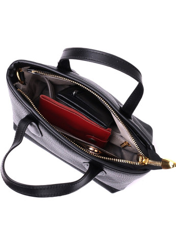 Вместительная сумка с двумя ручками из натуральной кожи 22286 Черная Vintage (276461764)