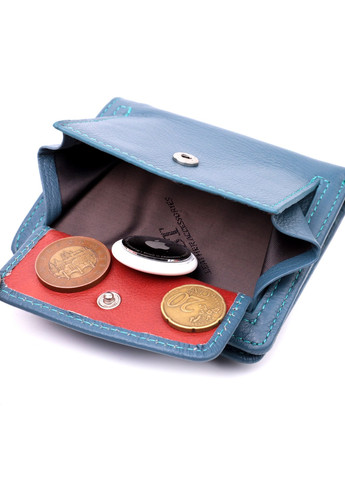 Красивое кожаное портмоне с монетницей снаружи для стильных женщин 19457 Бирюзовый st leather (278001100)