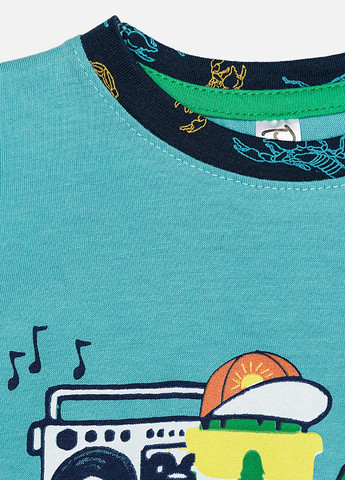 Бірюзова піжама для хлопчика колір бірюзовий цб-00217648 Ponki