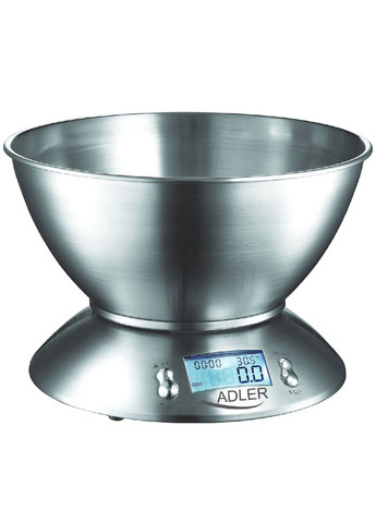 Ваги кухонні електронні металеві з дисплеєм термометром індикатором компактні з чашею до 5 кг (474530-Prob) Unbranded (258678438)