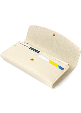 Интересный женский кошелек с монетницей на молнии из натуральной кожи 21965 Молочный Tony Bellucci (262158813)