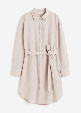 Світло-бежева повсякденний плаття сорочка H&M меланжева