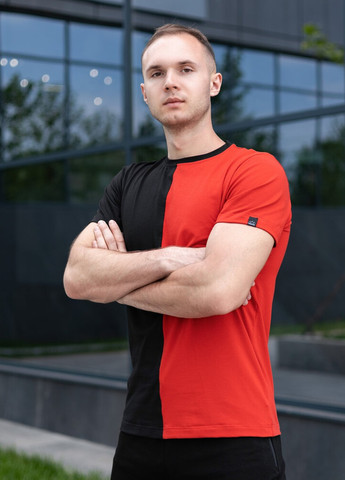 Красная футболка segmentation в2 черно-красный Pobedov
