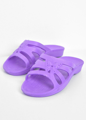 Фиолетовые пляжные шлепки детские для девочки пена фиолетового цвета Let's Shop