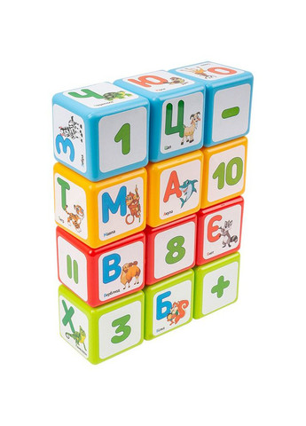 Іграшка кубики "Абетка + арифметика " колір різнокольоровий ЦБ-00231473 ТехноК (263428929)