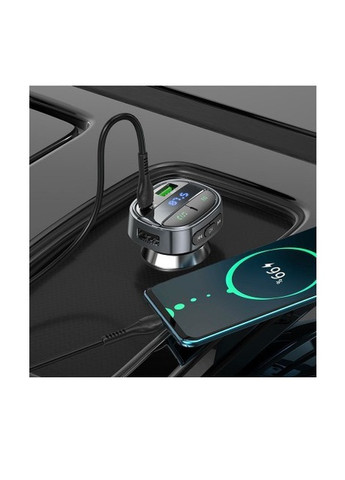 Автомобільний FM-трансмітер модулятор (PD 30W, Type-C, USB, Bluetooth 5.0, швидка зарядка) - Чорний Hoco e70 (259018102)