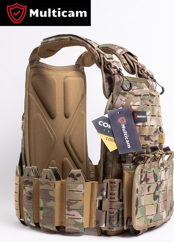 Плитоноска-тактический военный жилет разгрузка, бронежилет X650 цвет мультикам, Cordura 1000D Multicam (257666365)