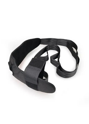 Ремінь гумка тренажер еспандер для розтяжки 8 петель із фіксатором для стопи для йоги танців розтяжки (474459-Prob) Чорний Unbranded (258512645)